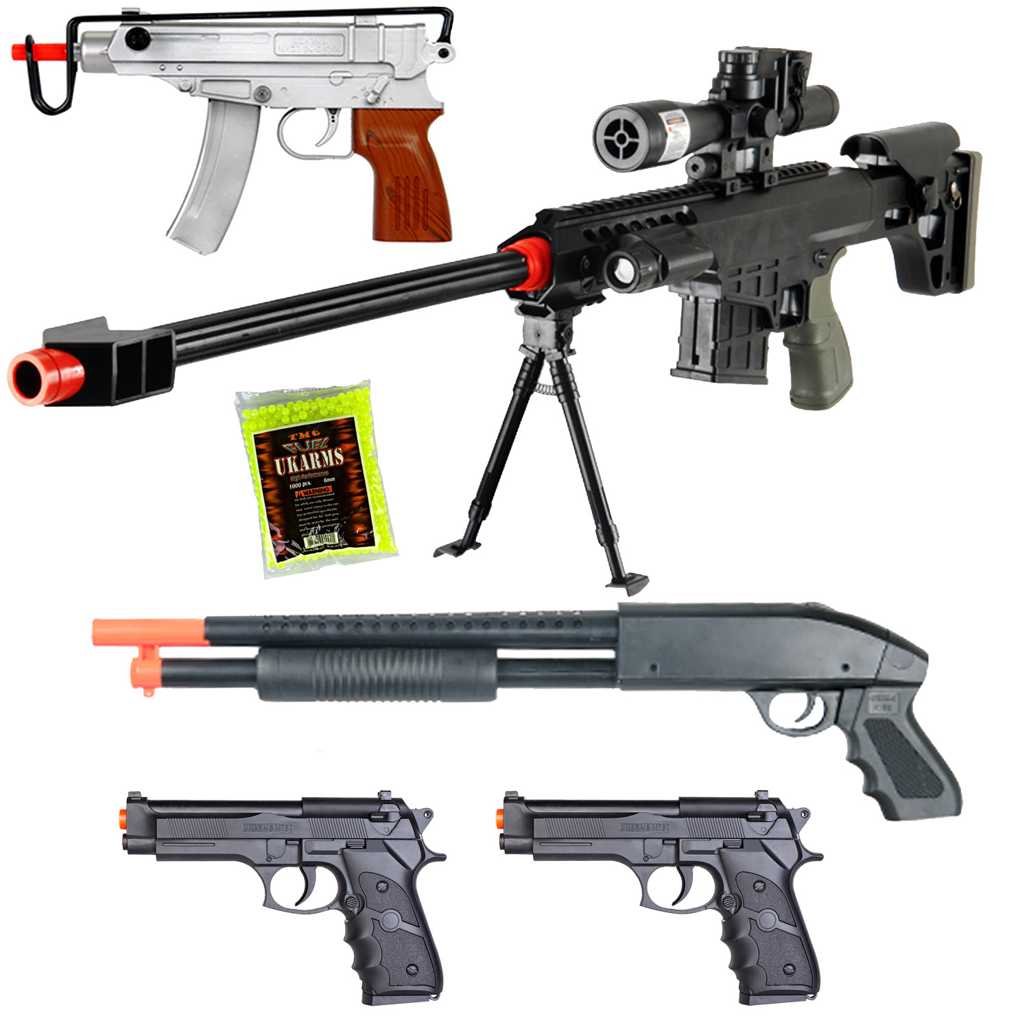 New Lot Of Airsoft Guns Sniper Rifle Shotgun Machine Pistols Mm Sexiz Pix