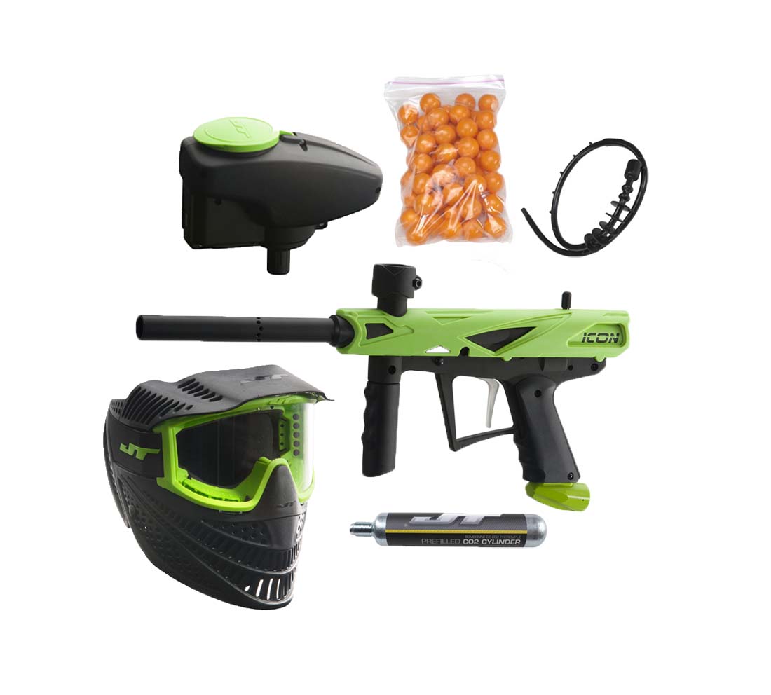 JT EICON Paintball Gun RTP Ready to Play Package Kit Marker+Mask