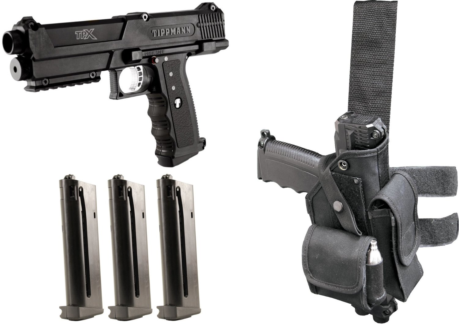 Tippmann TiPX Deluxe Paintball Gun Pistol Kit Black eBay