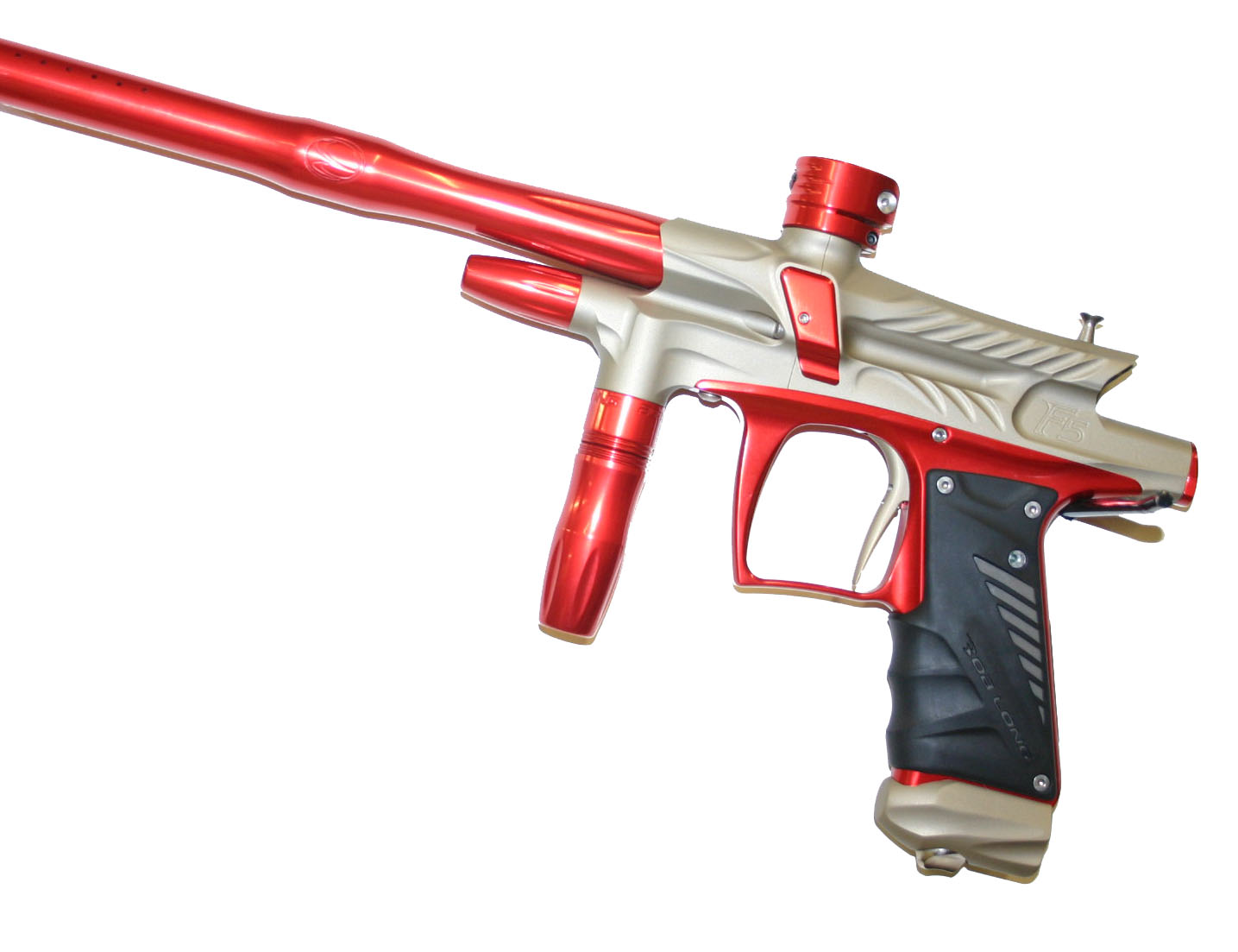 USED 2012 Bob Long G6R F5 OLED Paintball Gun MarkerTan and Red