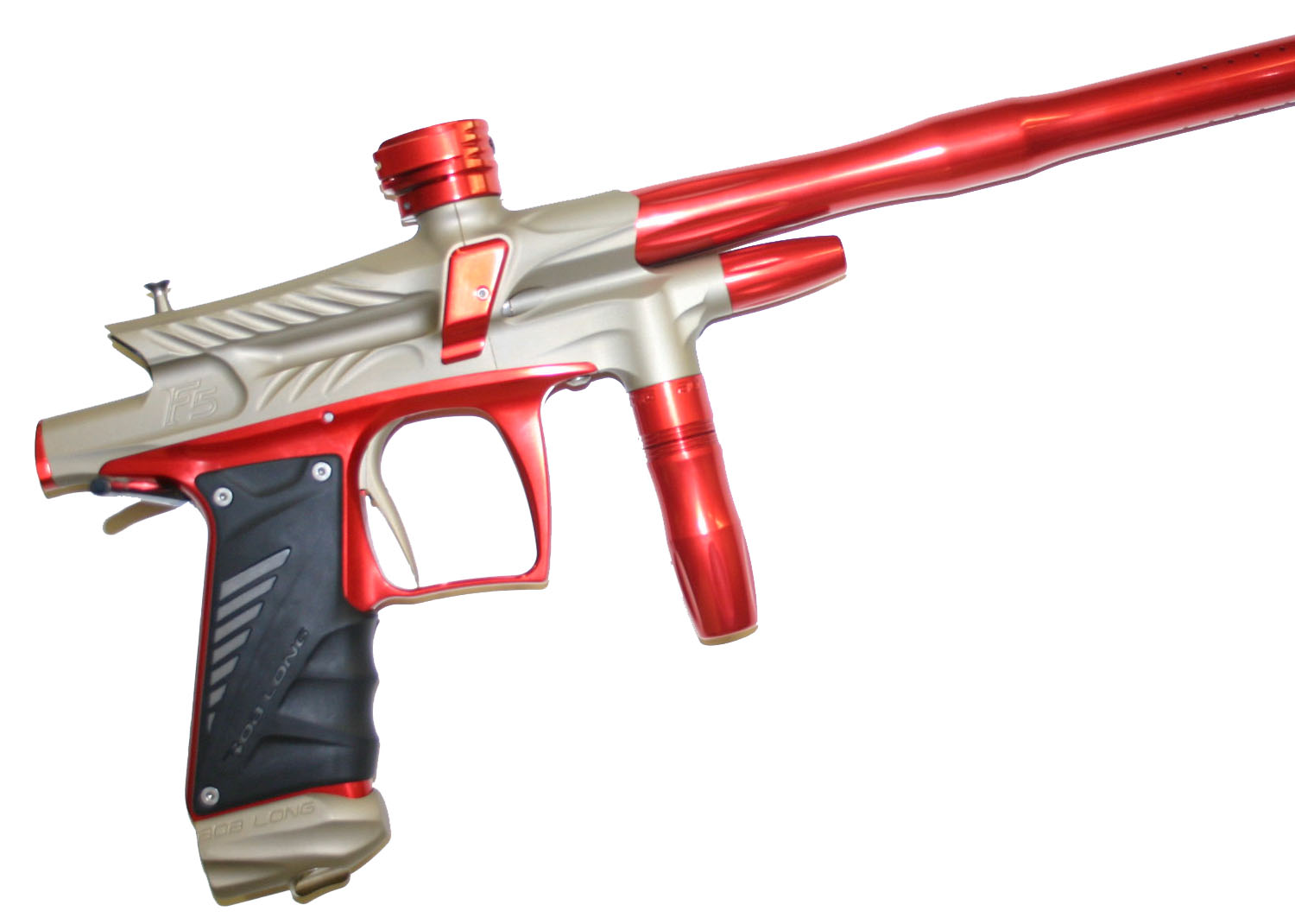 USED 2012 Bob Long G6R F5 OLED Paintball Gun MarkerTan and Red