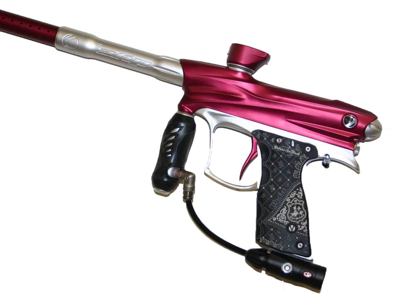 USED 2010 Dye Matrix DM10 Paintball Gun DM 10 Marker Red and Silver