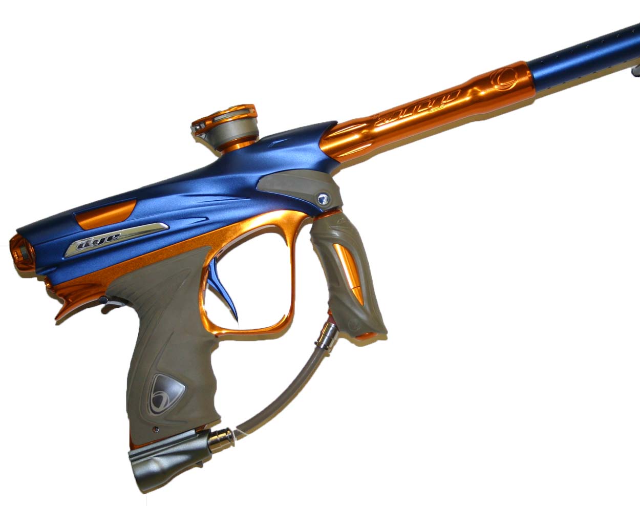 Used 2012 Dye Matrix DM12 Paintball Gun Marker Blue Dust with Orange