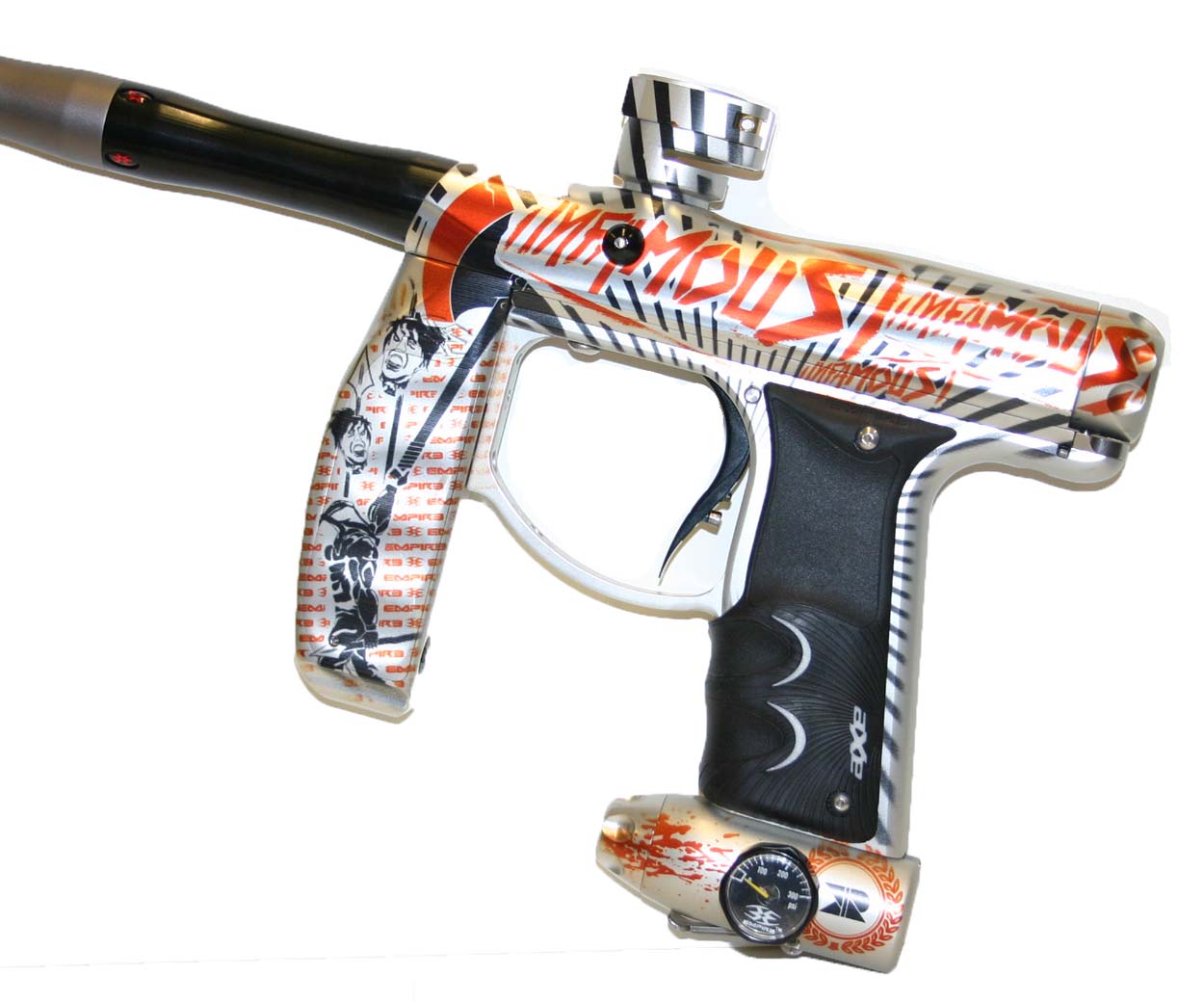 Used Empire AXE PRO Infamous Paintball Gun L.E. w/ Red Line & Barrel Kit