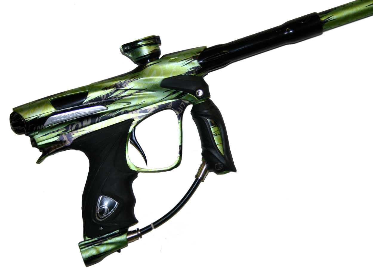 Used 2012 Dye Matrix DM12 Paintball Gun Marker DM 12 Tiger Lime eBay