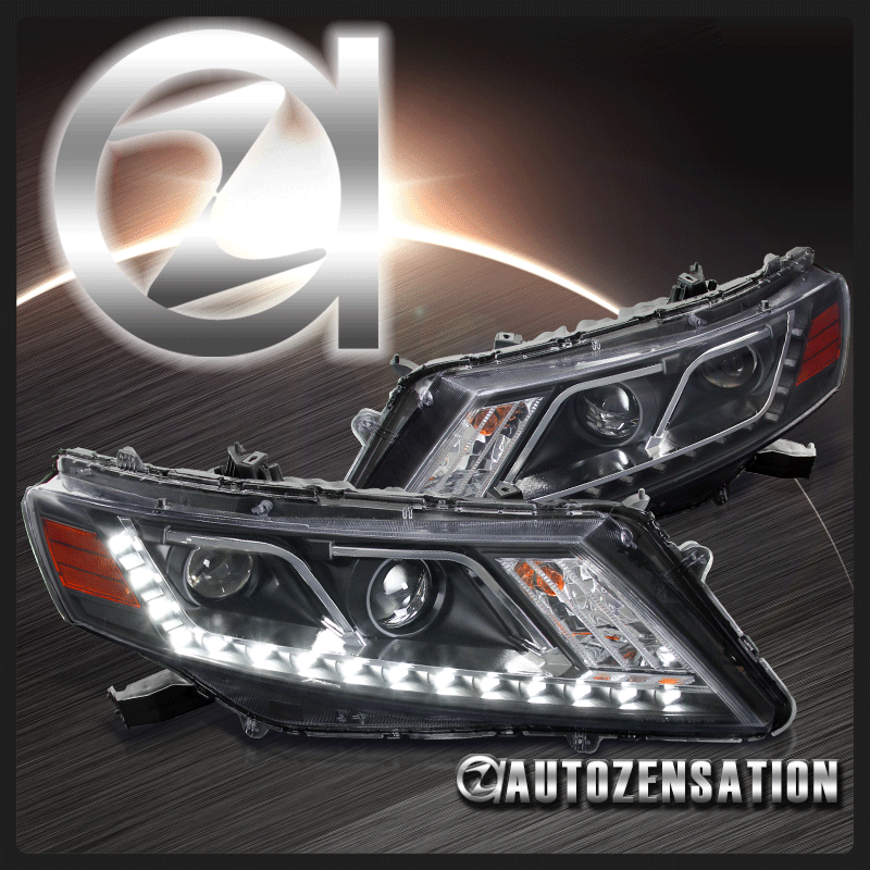For 20102012 Honda Accord Crosstour LED DRL Strip Projector Headlights