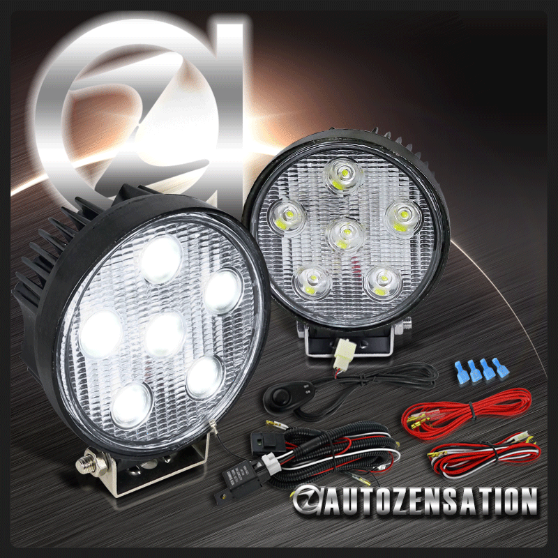 2PC 4.5" Bright White 6 LED 6000K Round Truck 4X4 Bumper Flood Fog