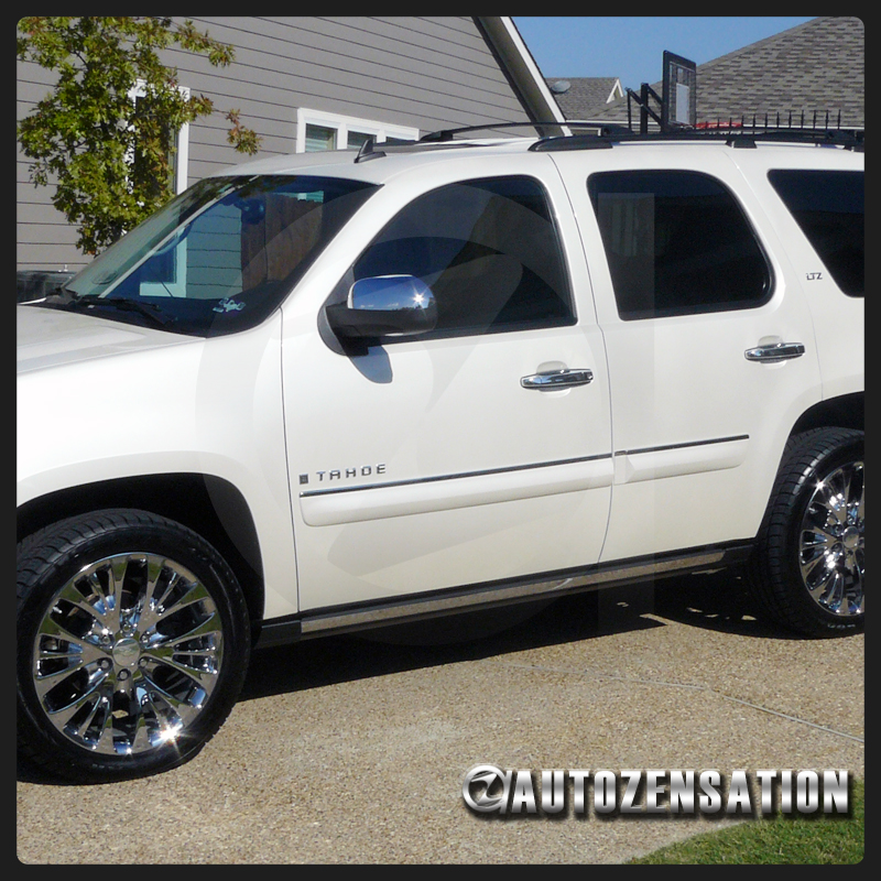 20072009 Chevy Tahoe Chrome Body Side Door Molding Trim 4PC eBay