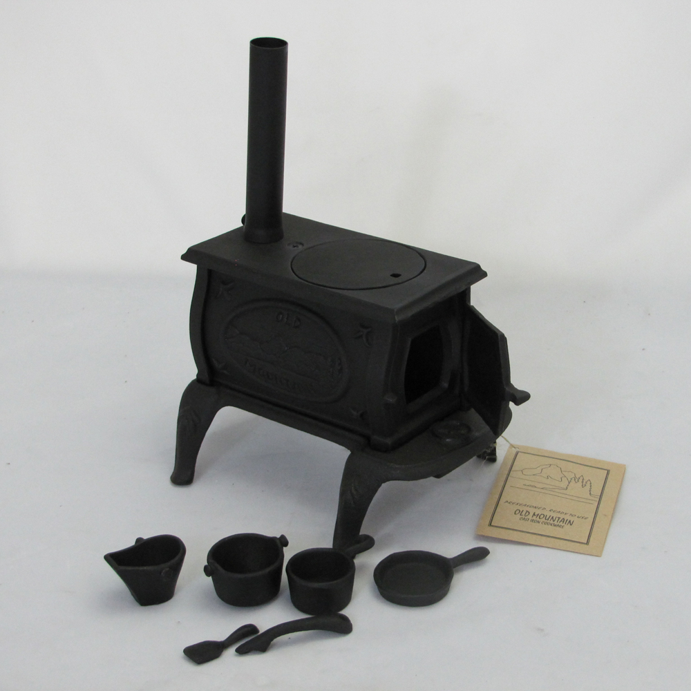 Old Mountain Cast Iron Mini Box Stove Set 10 Inches High x 8 Inches