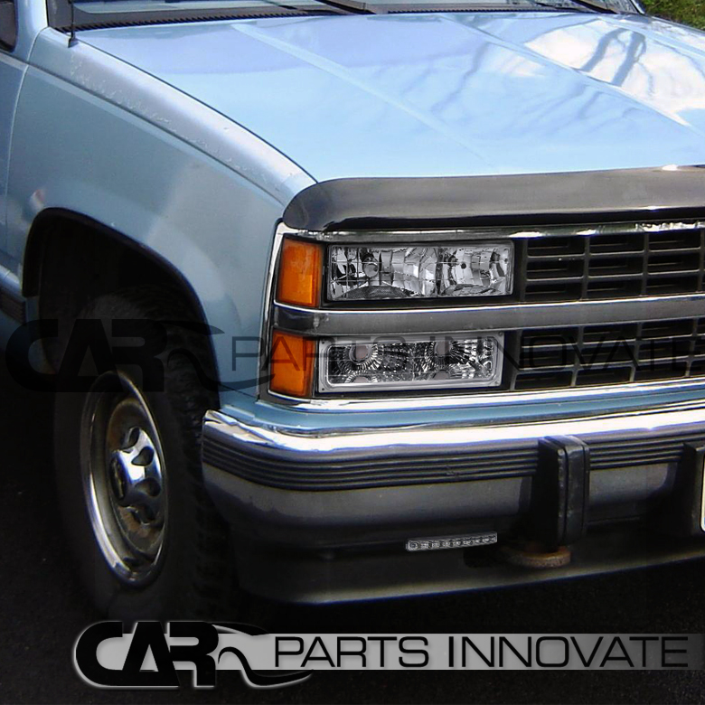 8898 C10 C/K Silverado Sierra 9499 Suburban Chrome Headlights+8LED