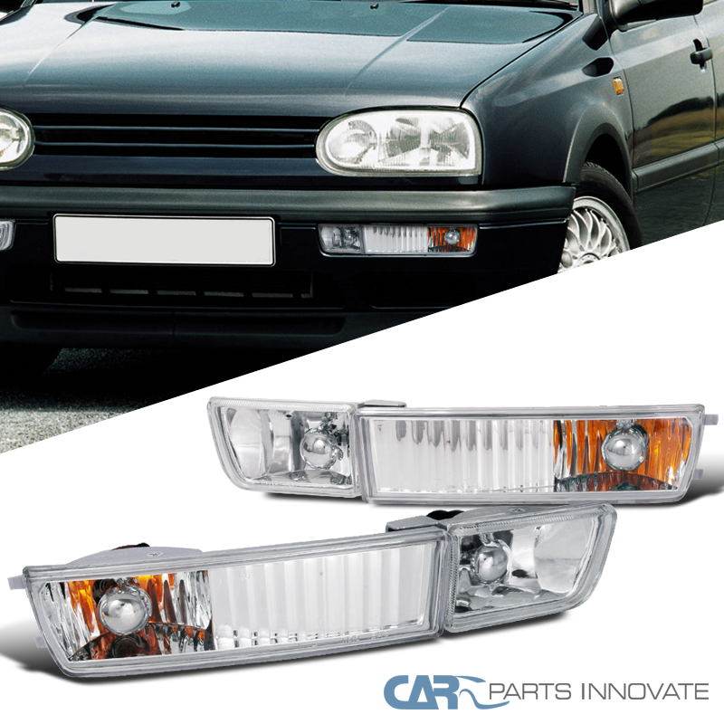 For VW 9398 Golf Jetta Cabrio Mk3 Clear Fog Lights Bumper Signal Lamp
