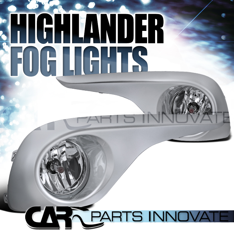 20112013 Toyota Highlander Clear Fog Lights Driving Bumper Lamp+Bulb