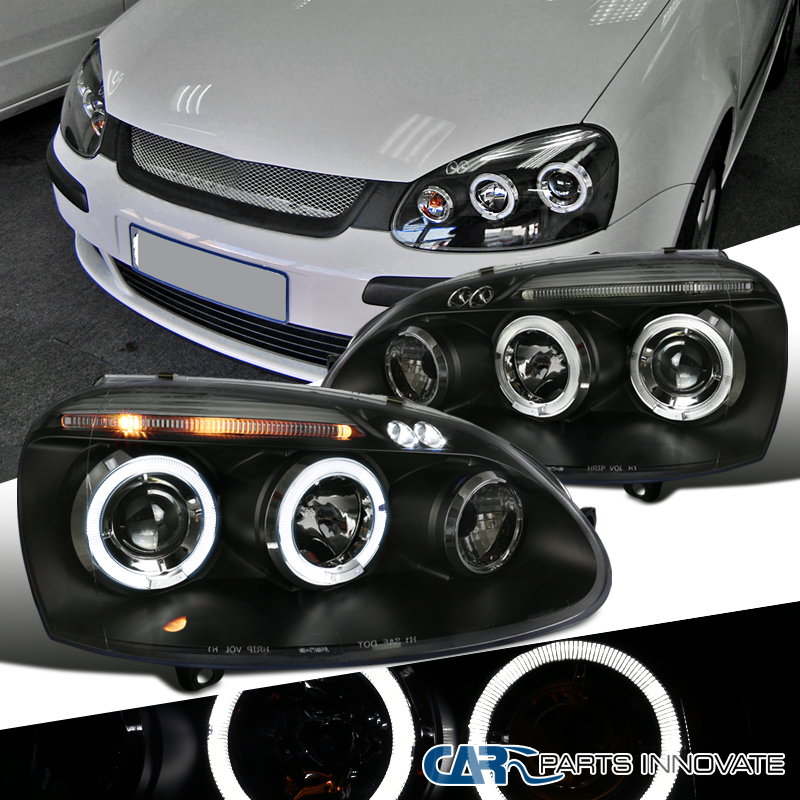 For 20062008 VW Golf Mk5 Jetta Rabbit Black Halo LED Projector