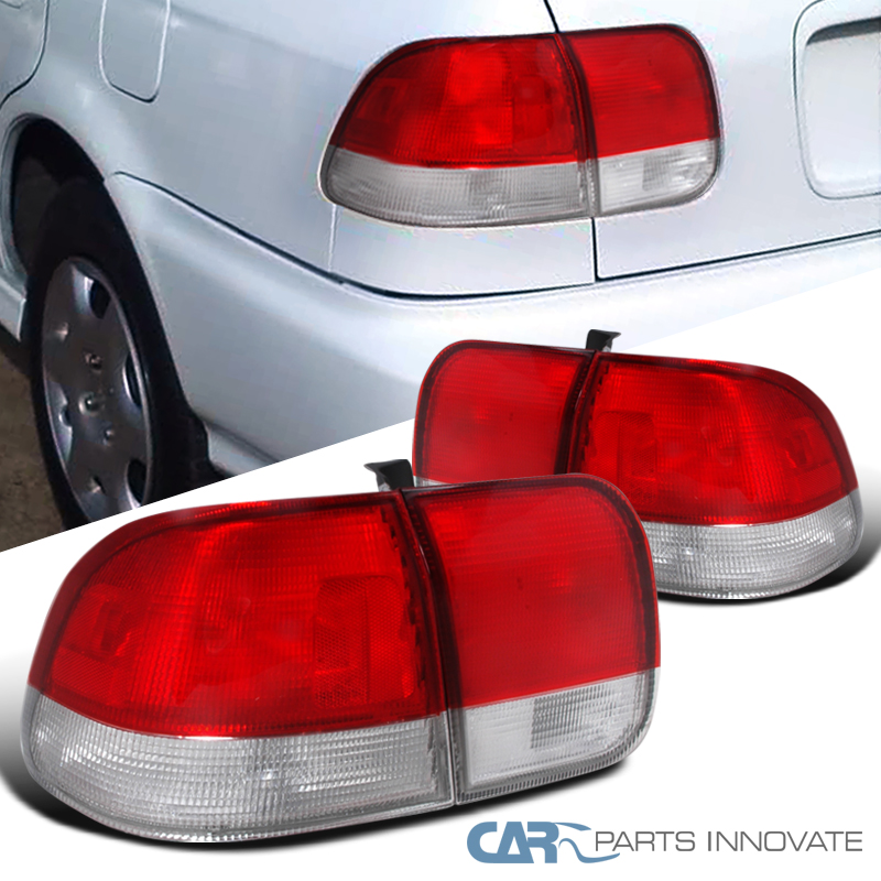Fit Honda 9698 Civic 4Dr Sedan Tail Lights Brake Stop Rear Lamp Red