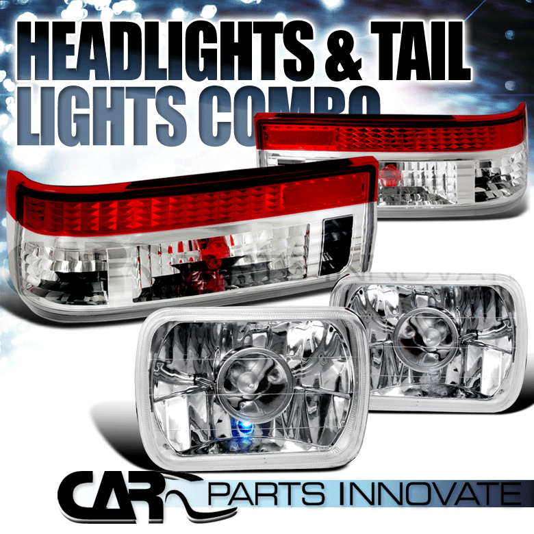 19831987 TOYOTA COROLLA AE86 HB CHROME PROJECTOR HEADLIGHTS+RED TAIL