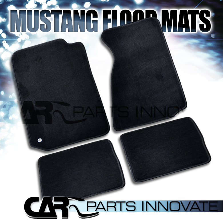 19942004 Ford Mustang 4PC Front Rear Black Floor Mats Carpet eBay