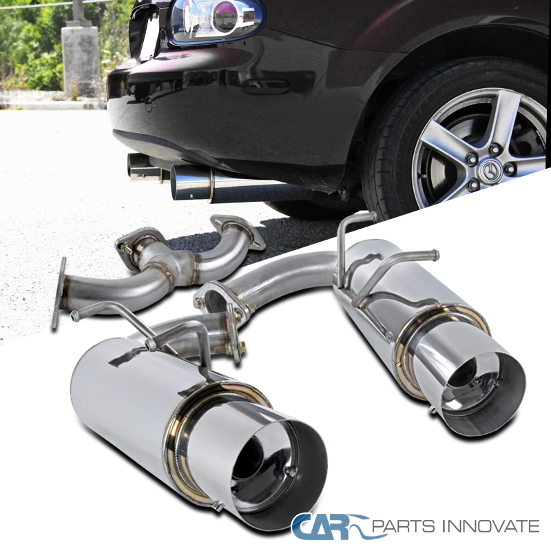 0608 Mazda MX5 Miata Stainless Axle Back Exhaust Dual Tip Muffler