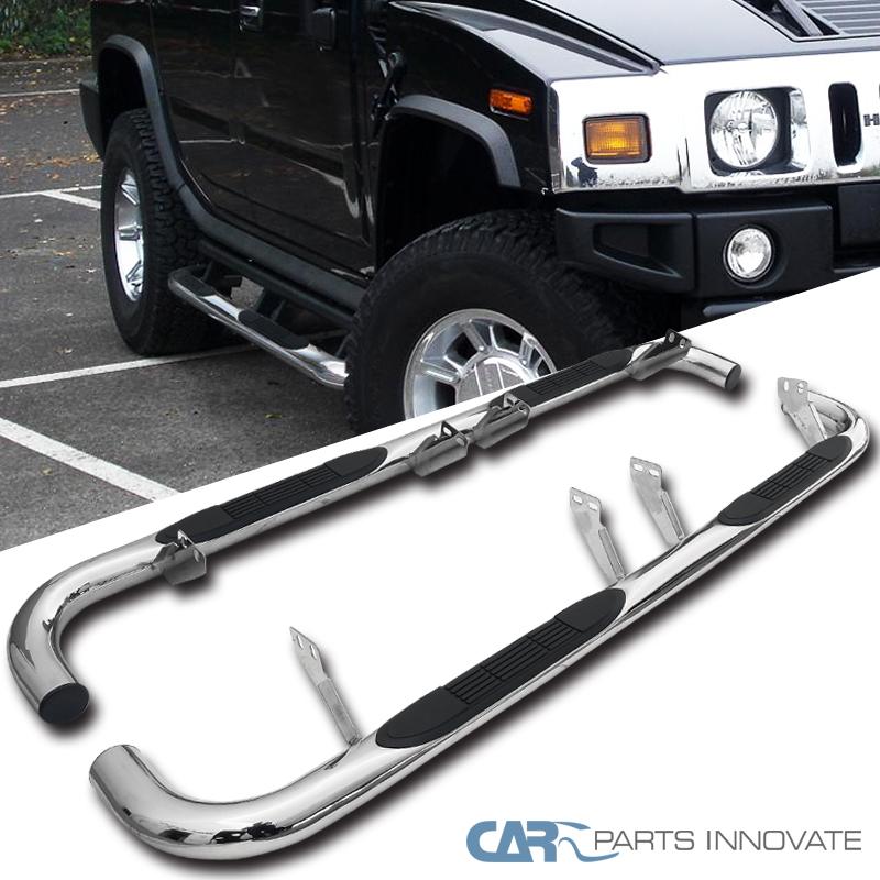 20032010 Hummer H2 3" Polished Stainless Steel Side Step Nerf Bars eBay