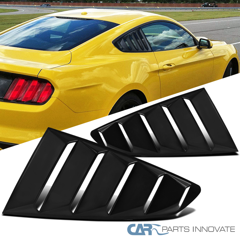 20152017 Ford Mustang GT V6 Black 1/4 Quarter Side Window Louvers Cover