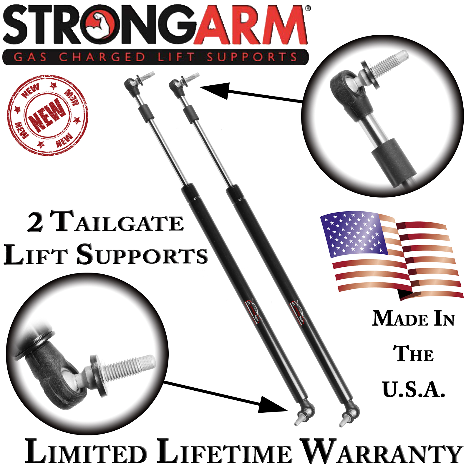 Qty (2) StrongArm 4564 Rear Wagon Tailgate Lift Supports Struts Shocks