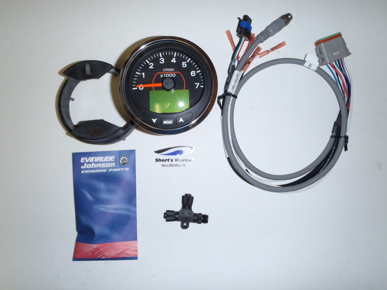 OEM Evinrude Johnson 3" ICON Pro LCD 7000 RPM Tachometer Kit, Chrome