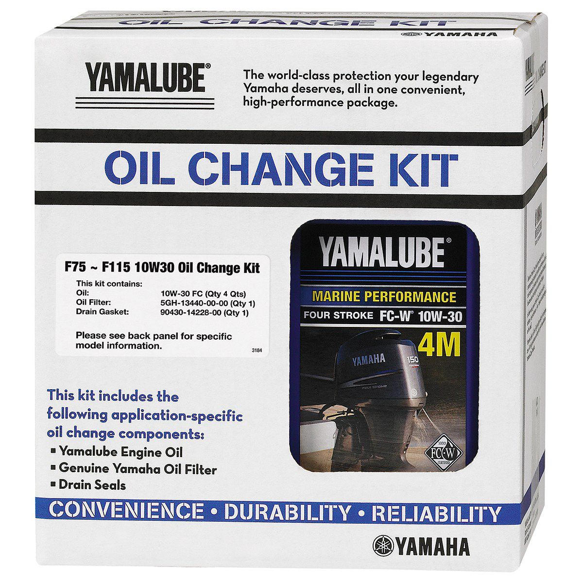 Yamaha Outboard F75 F115 10W30 4M FC Oil Change Kit LUBMRNMDKT11