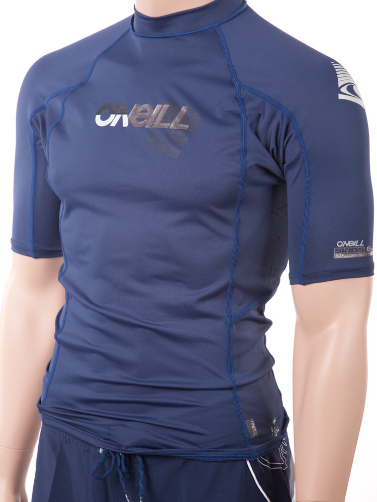 O'Neill men's short sleeve rashguard Lycra swim shirt with 50+ UV