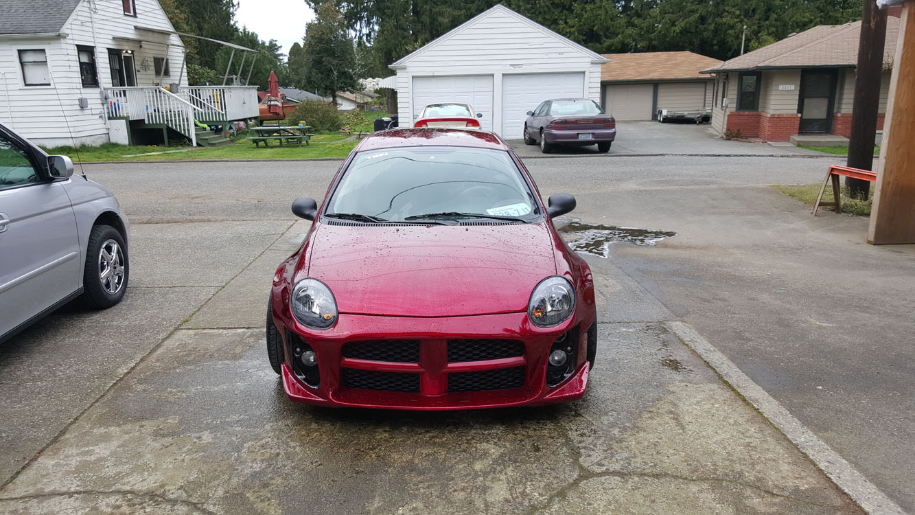 20032005 Dodge Neon SRT4 Black Headlights + LED Daytime Fog Lights