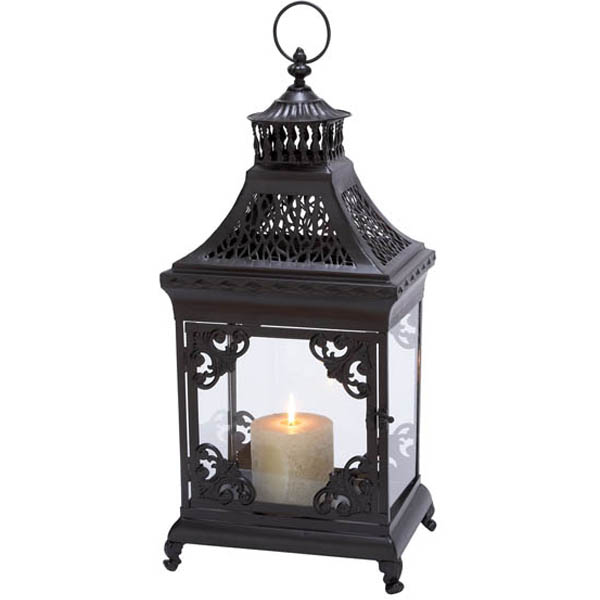 Powder Coated Black Metal AntiqueStyle Lantern Candle Holder eBay