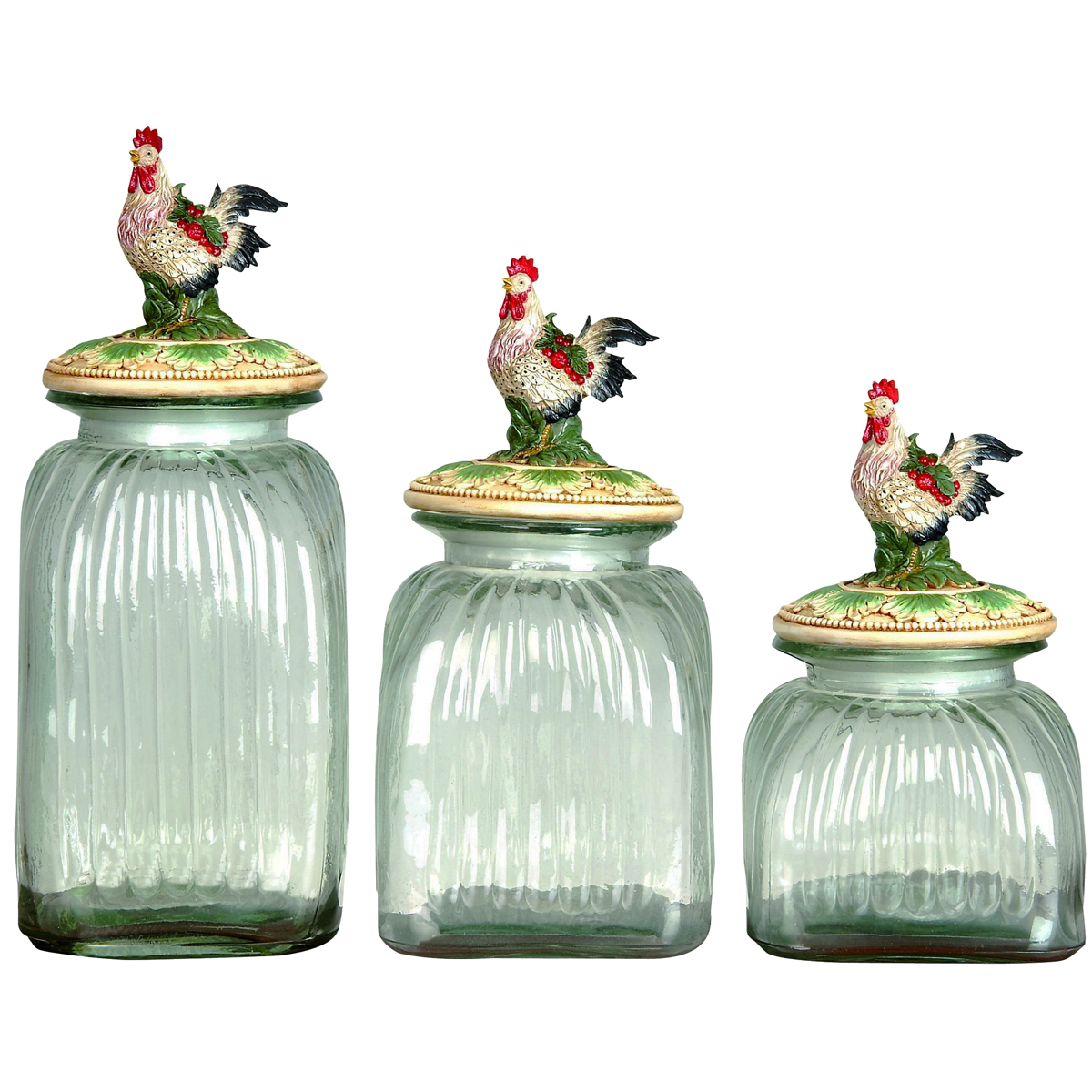 rooster kitchen canisters rooster lid 3 glass canister kitchen storage set ebay rooster kitchen canisters rooster lid 3 glass canister kitchen storage set ebay