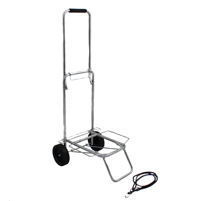 Easy Rolling Lightweight Collapsible Compact Luggage Cart Silver Frame