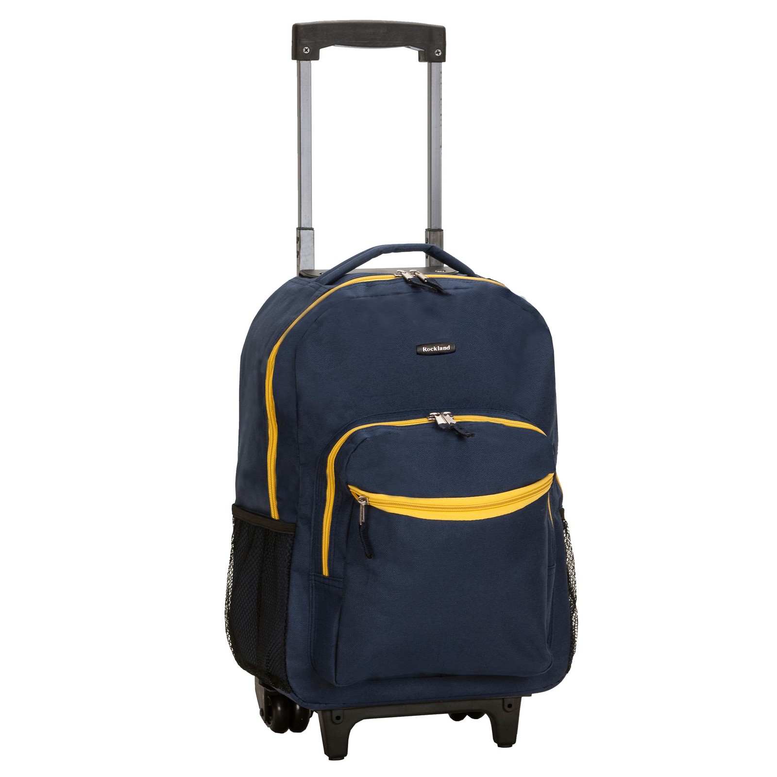 Rockland 17inch Rolling CarryOn Backpack Navy Blue