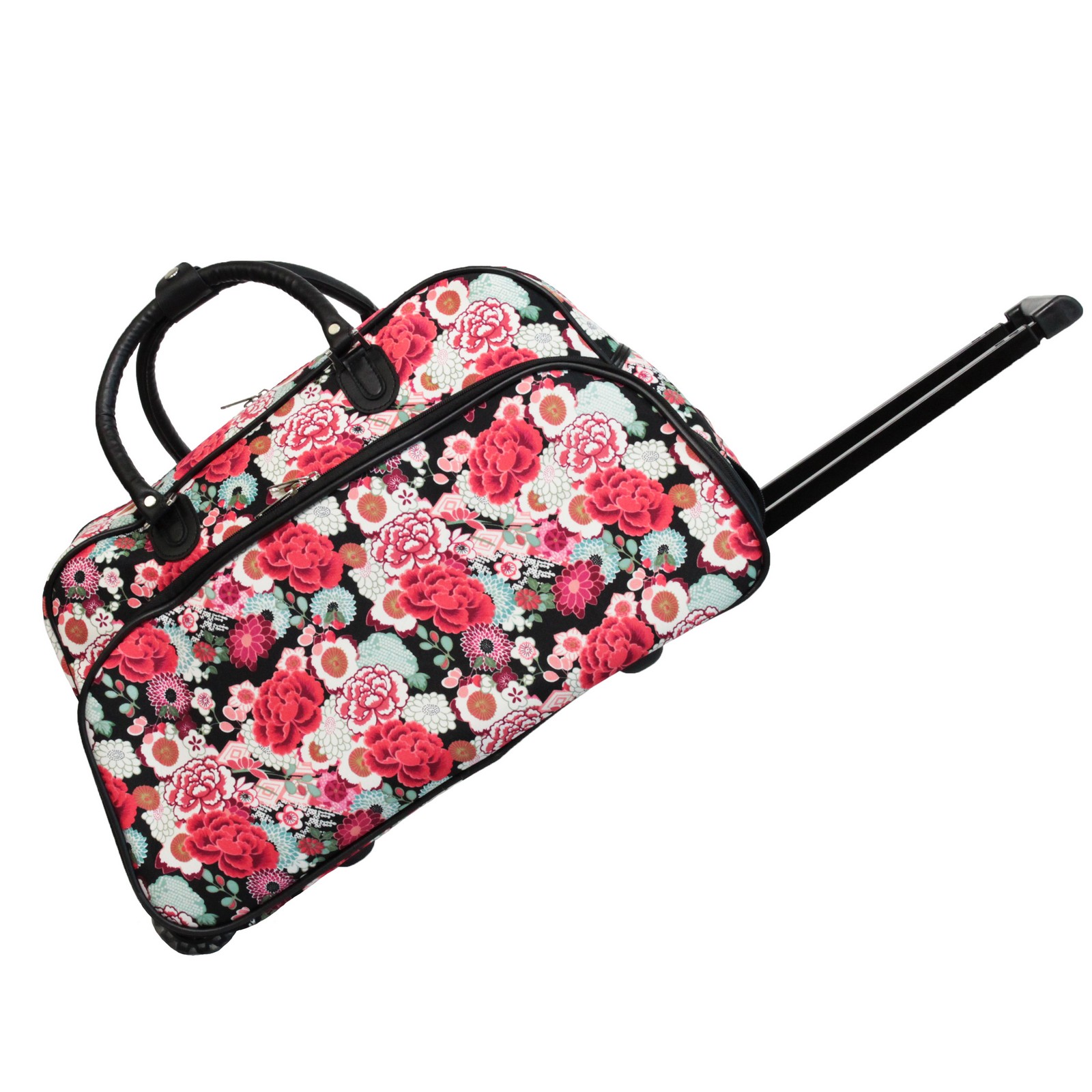 World Traveler Flowers 21inch CarryOn Rolling Duffle Bag eBay