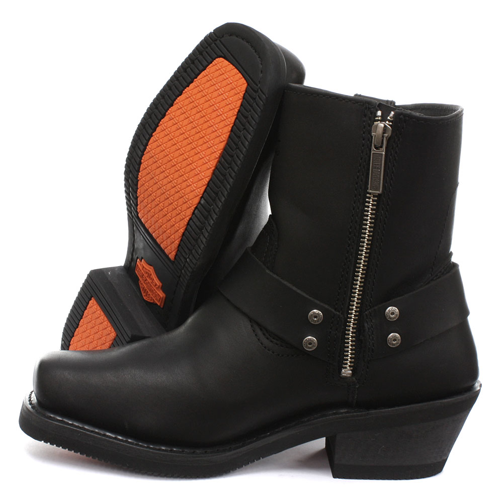 Harley Davidson El Paso Black Womens Cowboy Biker Ankle Boots ALL SIZES