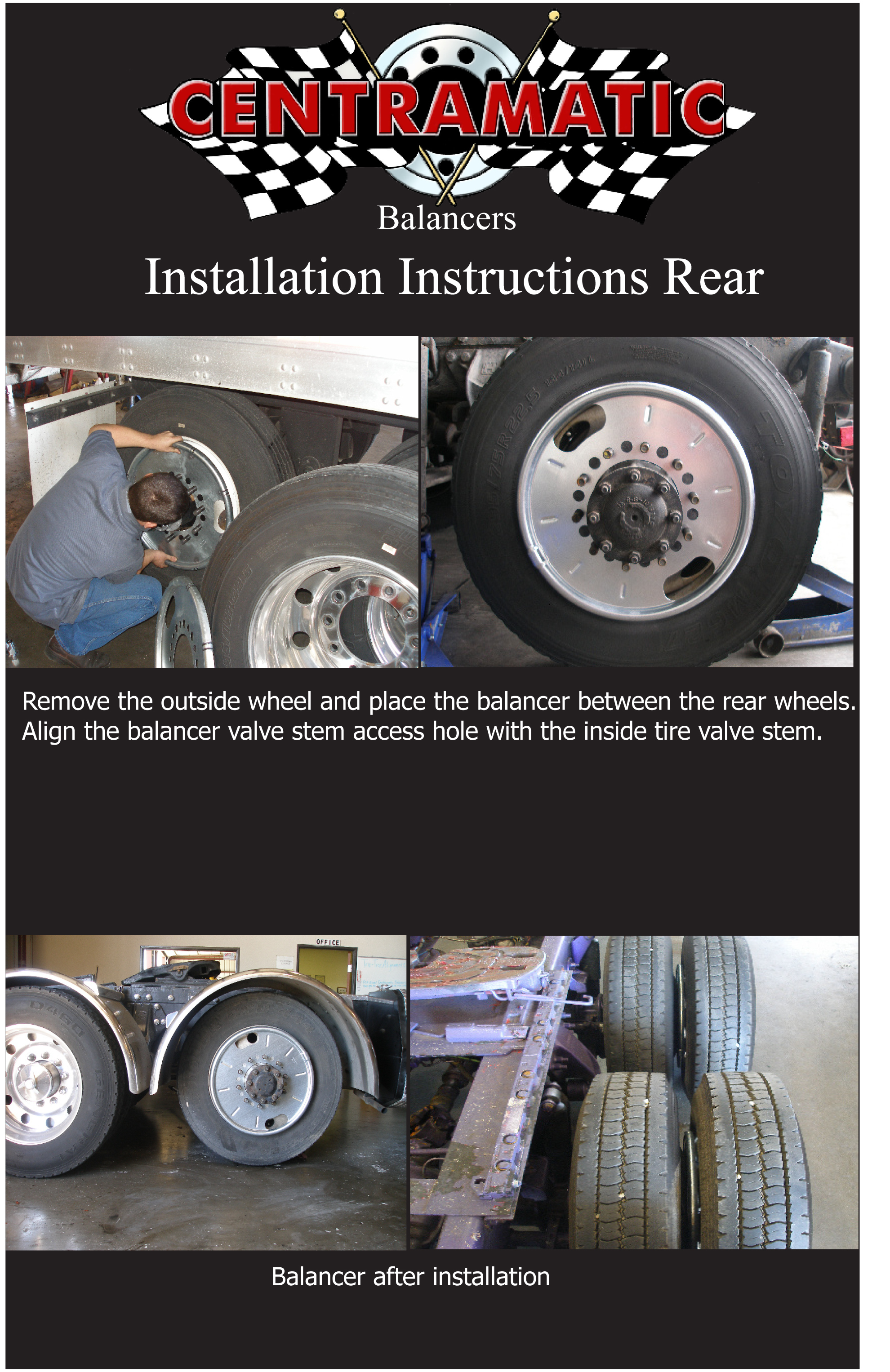 Pair of 22.5" Drive Axle Wheel Balancer Centramatic 600640 Balancer