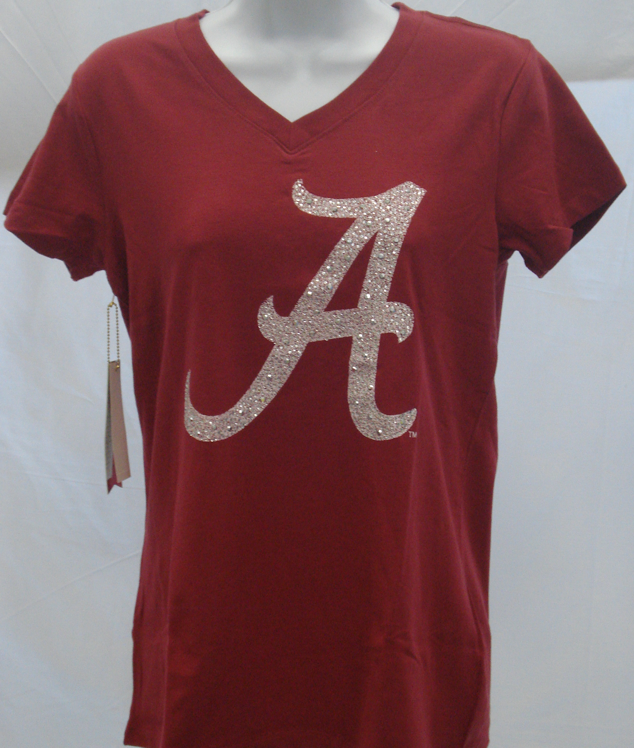 Alabama Crimson Tide Ladies Campus Couture T Shirt V Neck Burgundy