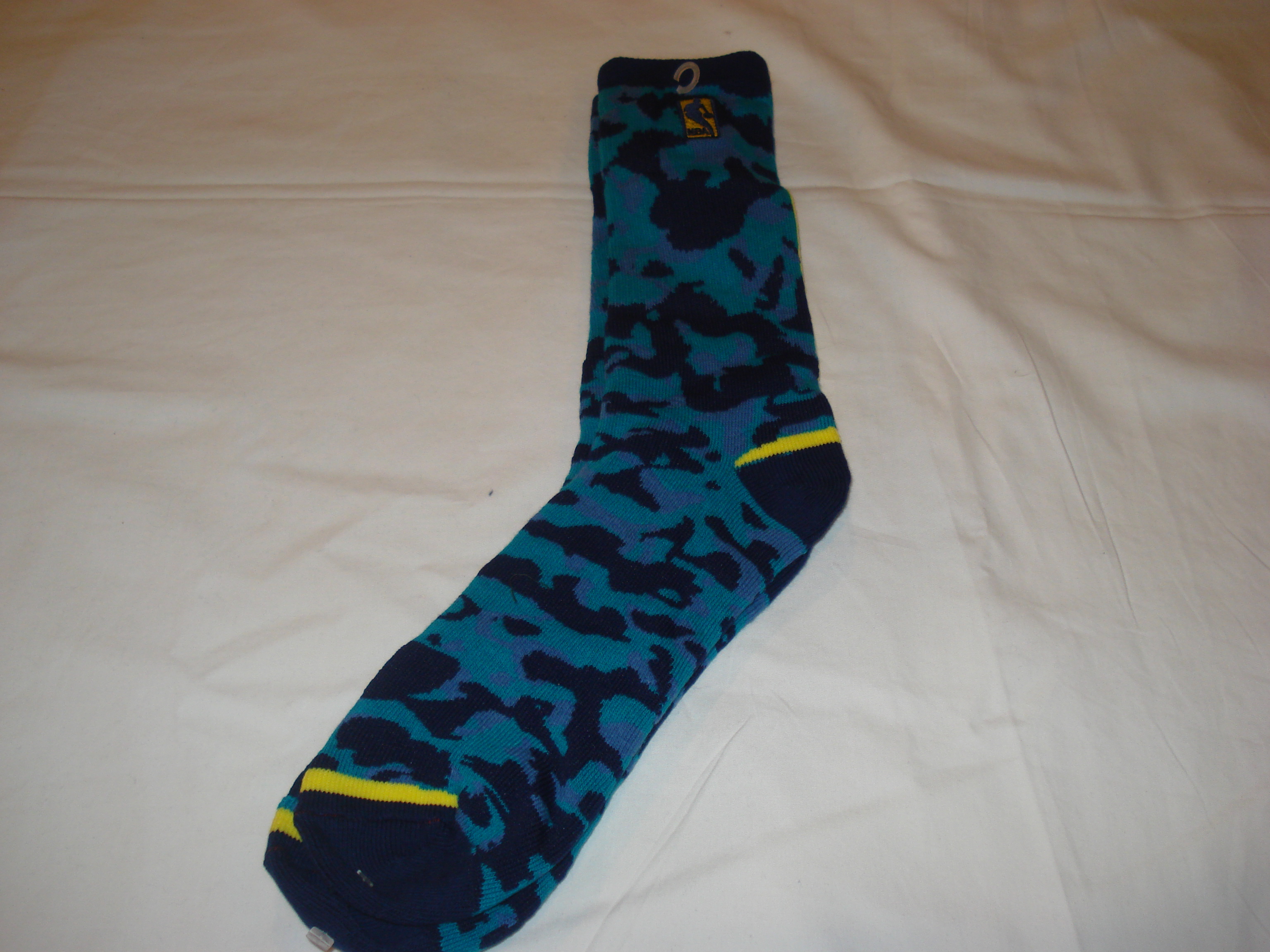 NBA Mens Crew Socks Camo Purple Gray Black Lime Green Large eBay