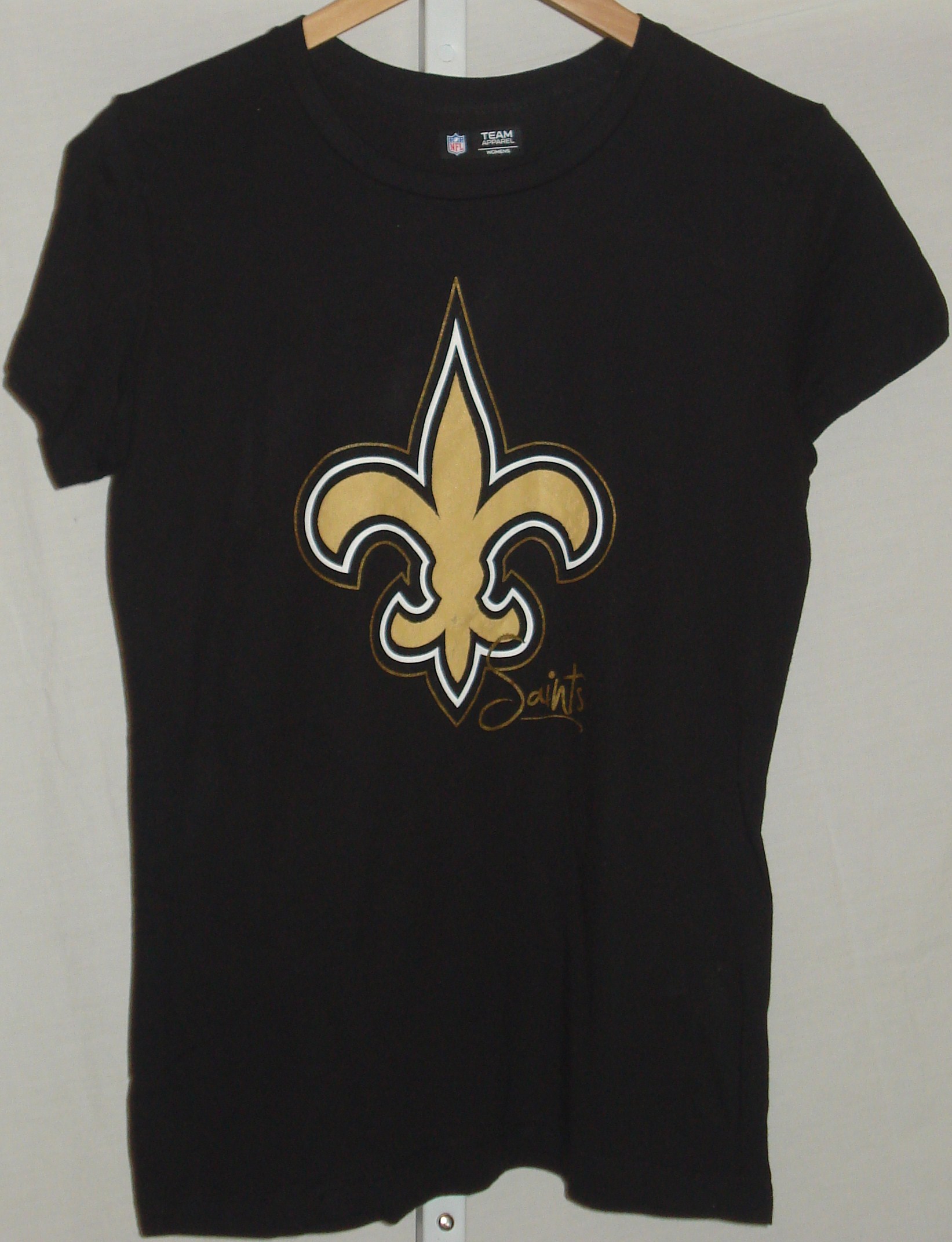 New Orleans Saints Football Ladies Tshirt Big Logo Medium Black eBay