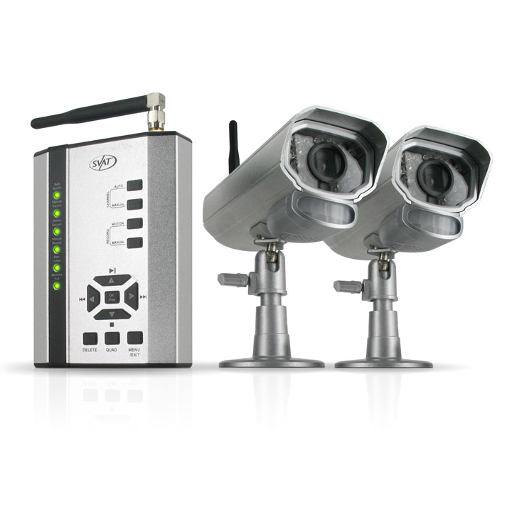 SVAT Digital Wireless CCTV SD DVR Security System & 2 Night Surveillance Cameras