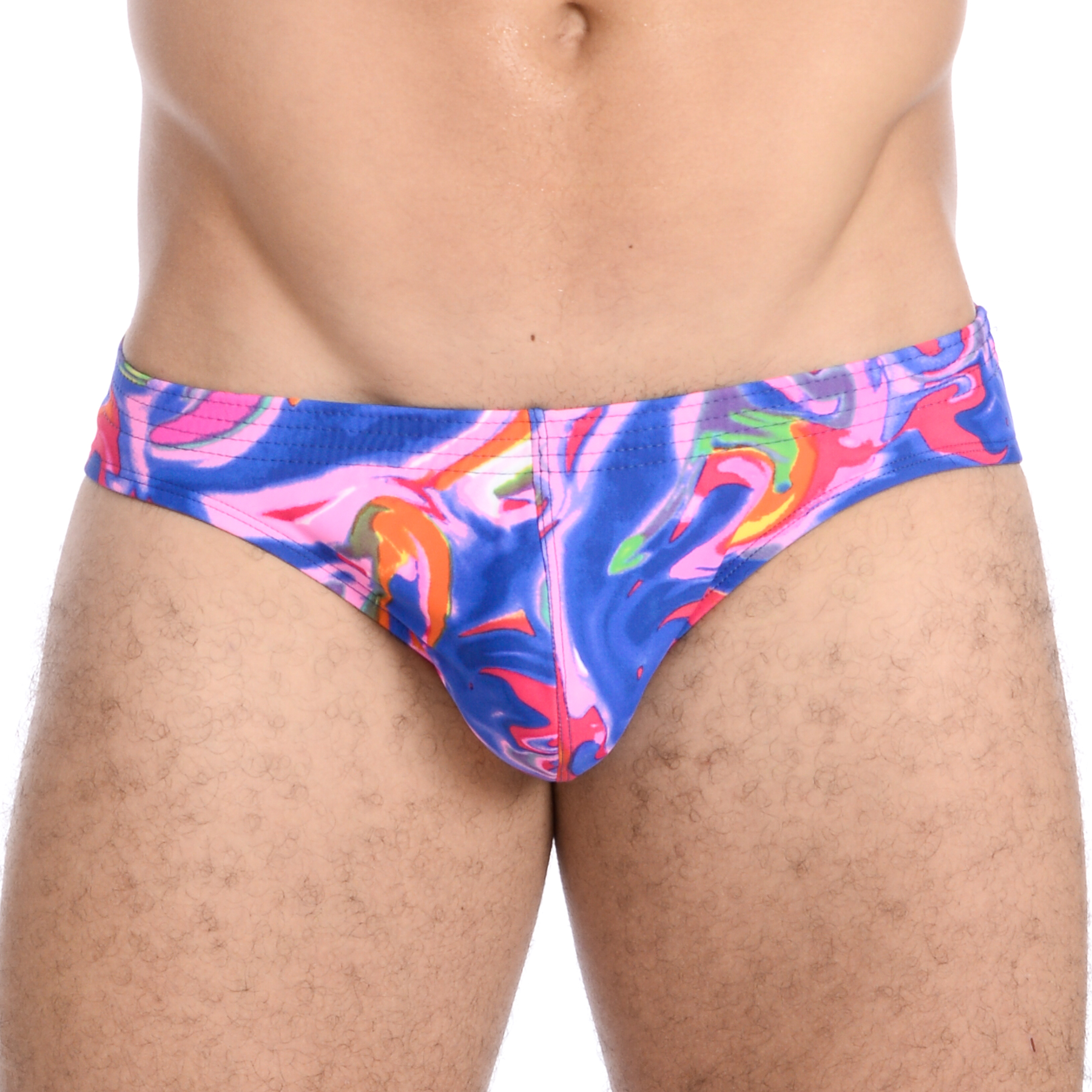 Mens Print Contour Pouch Bikini Swimsuit by Gary Majdell Sport