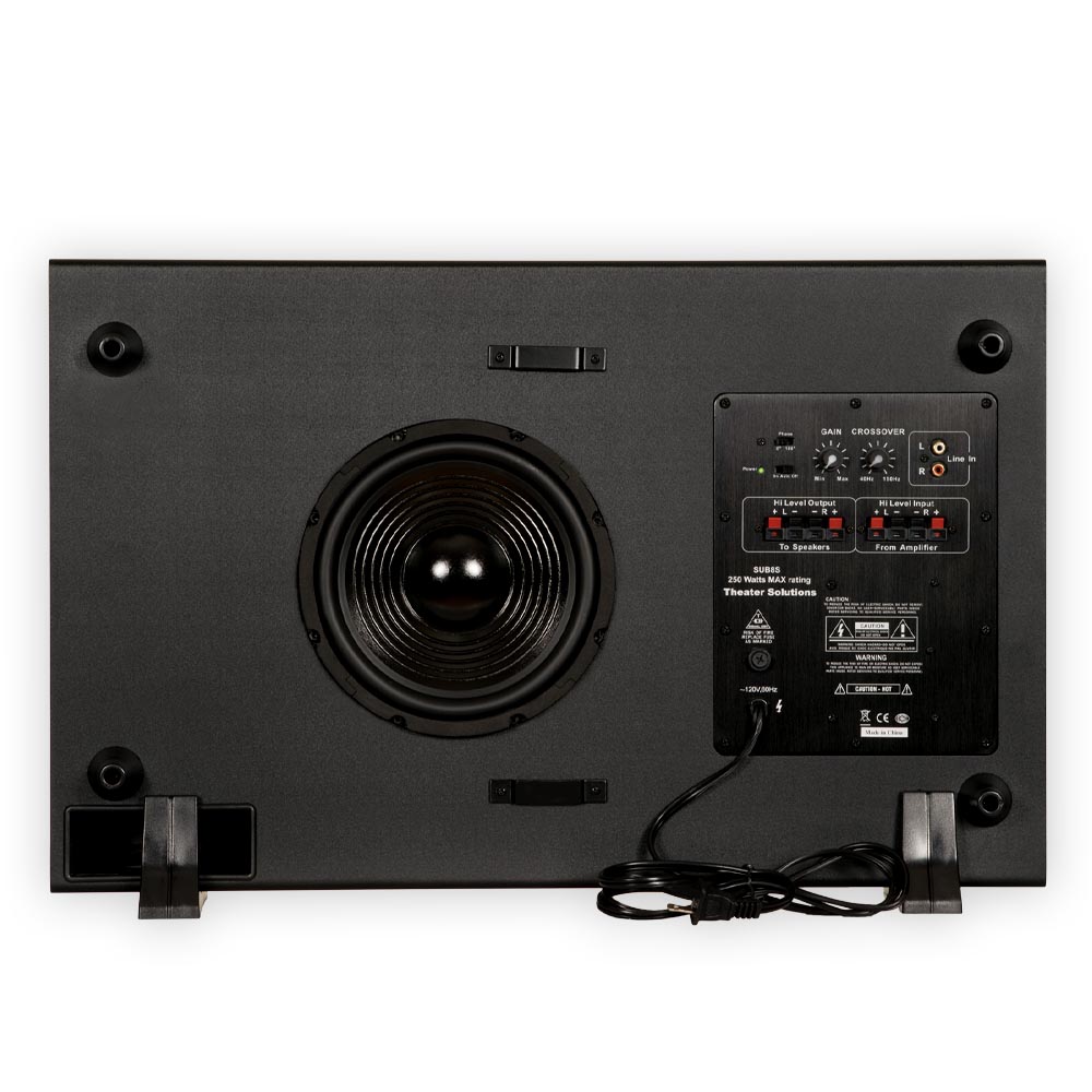 Theater Solutions SUB8S Home Theater Powered 8" Slim Subwoofer