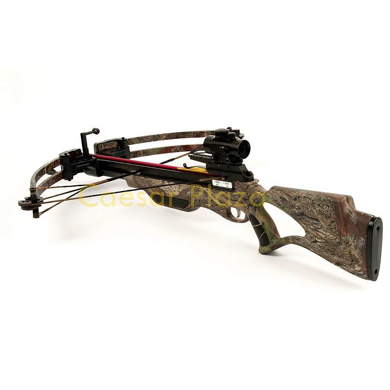 175 lb Black / Camo Compound Crossbow Bow +Red Dot Scope +All Accessories 150 80