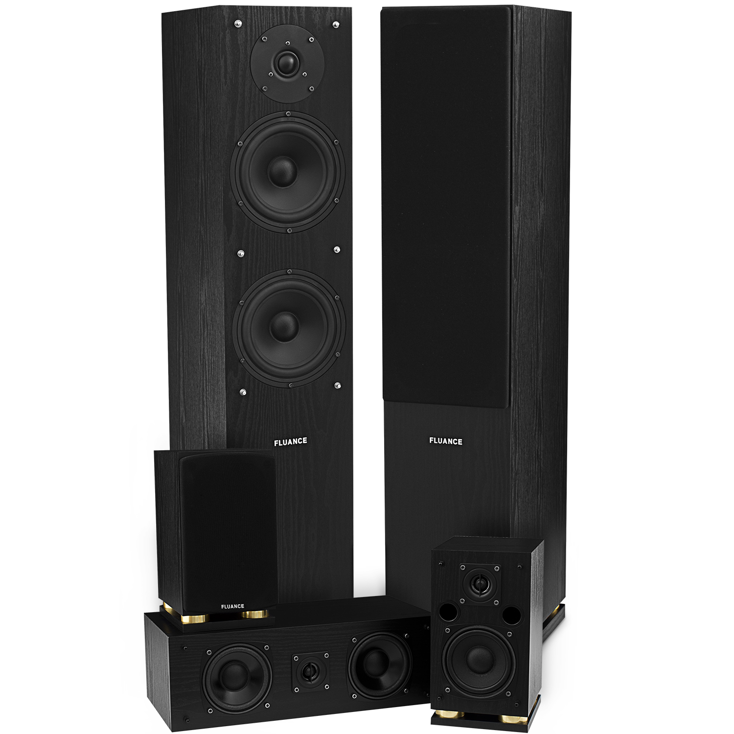Fluance SXHTB BK 5 Speaker Surround Sound Home Theater System Black eBay