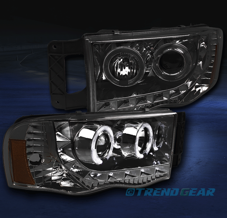 20022005 DODGE RAM 1500/2003+ 2500 3500 DUAL HALO LED PROJECTOR