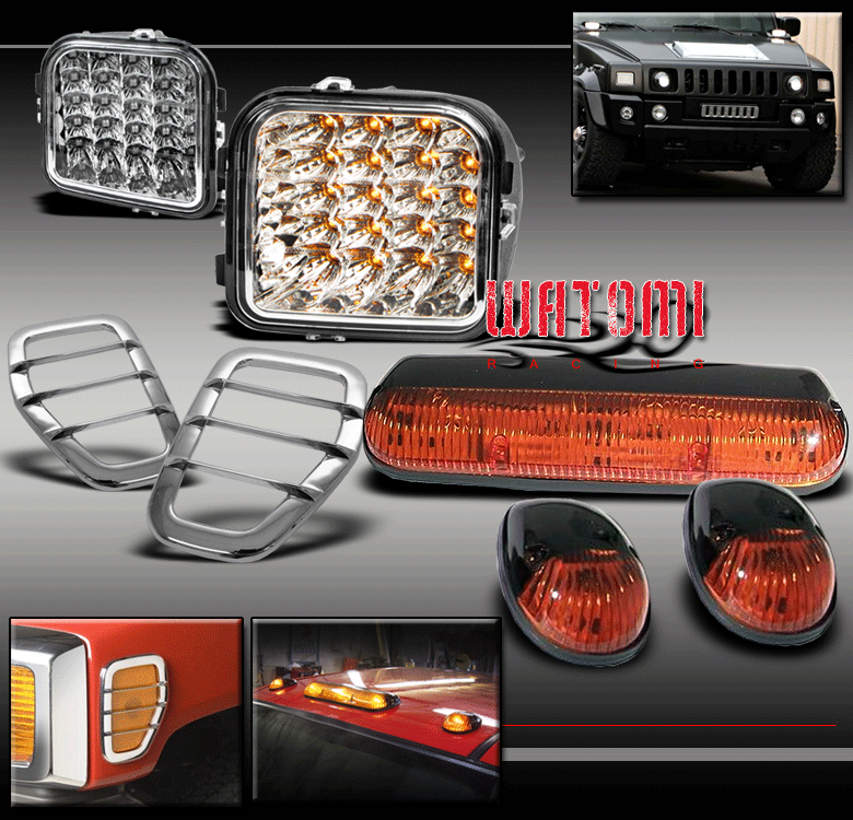 0610 HUMMER H3 LED CORNER+AMBER CAB ROOF RUNNING+SIDE MARKER COVER