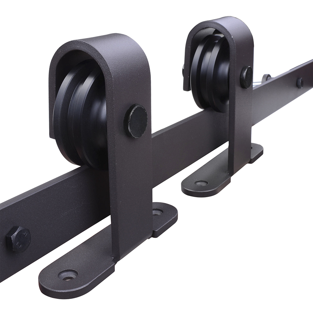 6FT 6.6FT Antique Style Sliding Barn Wood Door Hardware Rustic Roller Track Kit eBay