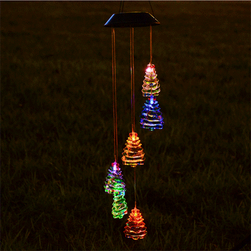 Solar Power LED Wind Chime Light Color Changing Home Garden Wedding