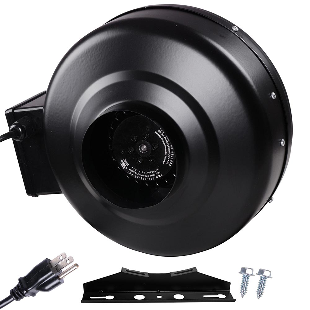 4" 6" 8" Inline Powerful Fan Blower w/Carbon Scrubber Air Filter Vent