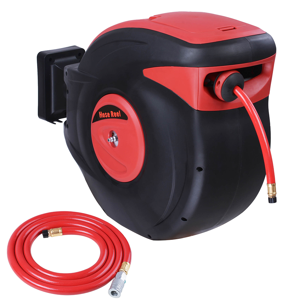Retractable Air Compressor Hose Reel Auto Rewind Tools 100ft 3/8" 300