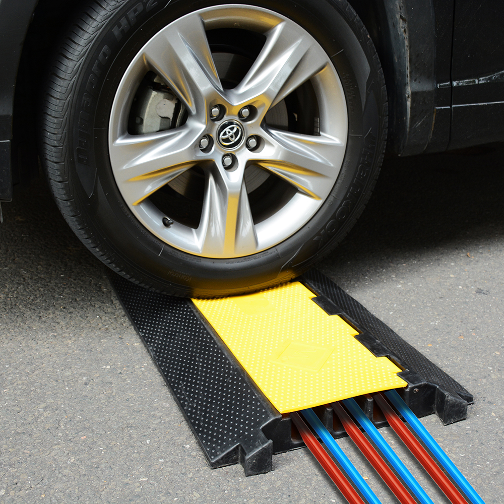 3 Channel Rubber Electrical Wire Cable Cover Ramp Guard Warehouse Cord